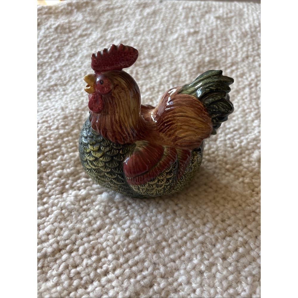 Oneida Vintage Sakura Rooster Creamer EUC,Colorful,Greens Browns Russet,Ceramic